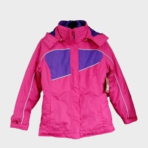 Girl's Magellan Outdoors 3-in-1 Hooded Jacket Pink/Purple Size XL(16) NWT